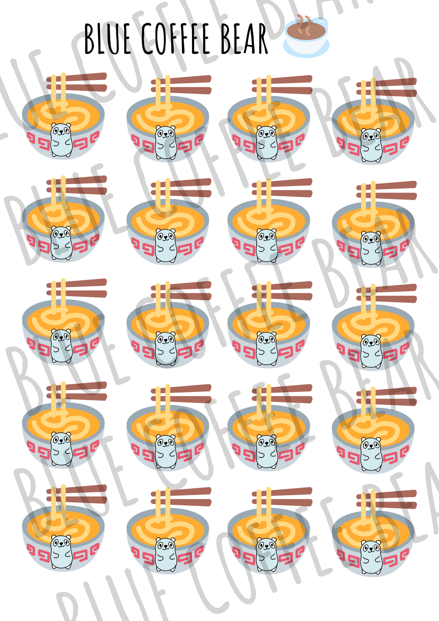 BlueCoffeeBear Ramen Stickers