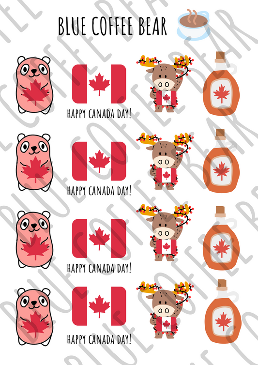 BlueCoffeeBear Canada Day Stickers