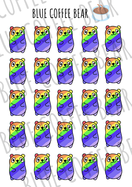 BlueCoffeeBear Rainbow Bears Sticker Sheet