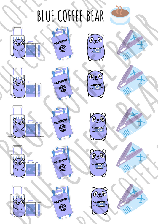 BlueCoffeeBear Travel Sticker Sheet