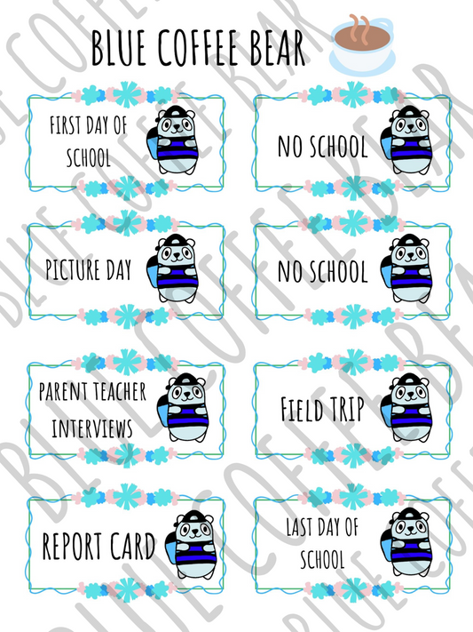 BlueCoffeeBear Back to School Stickers