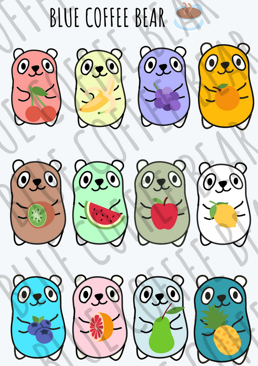 BlueCoffeeBear Fruit Stickers