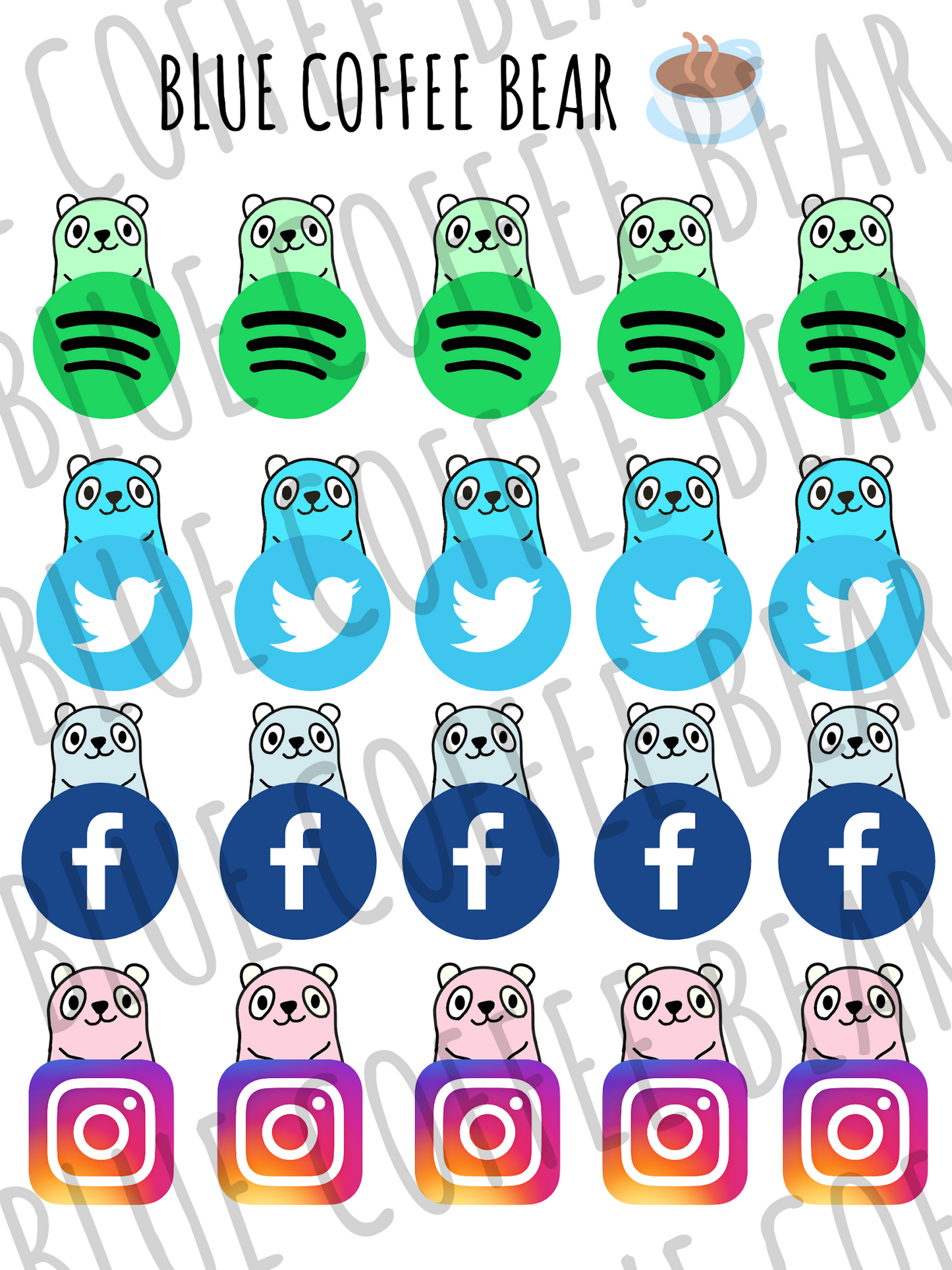 BlueCoffeeBear Social Media Stickers