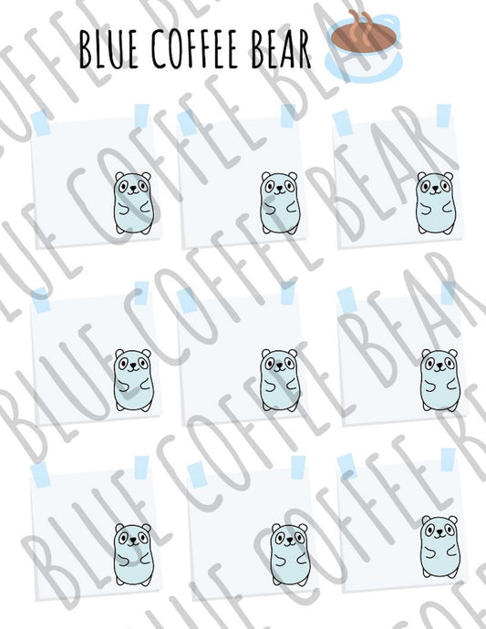 BlueCoffeeBear Sticky Note Stickers