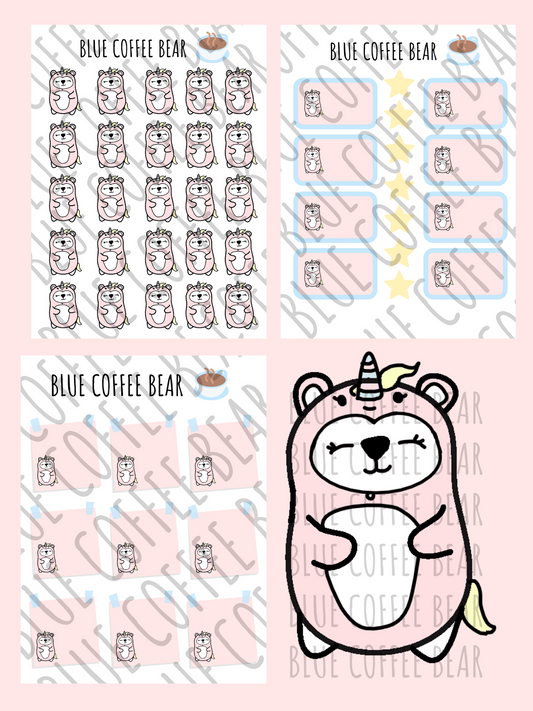 BlueCoffeeBear Mix and Match Unicorn Stickers