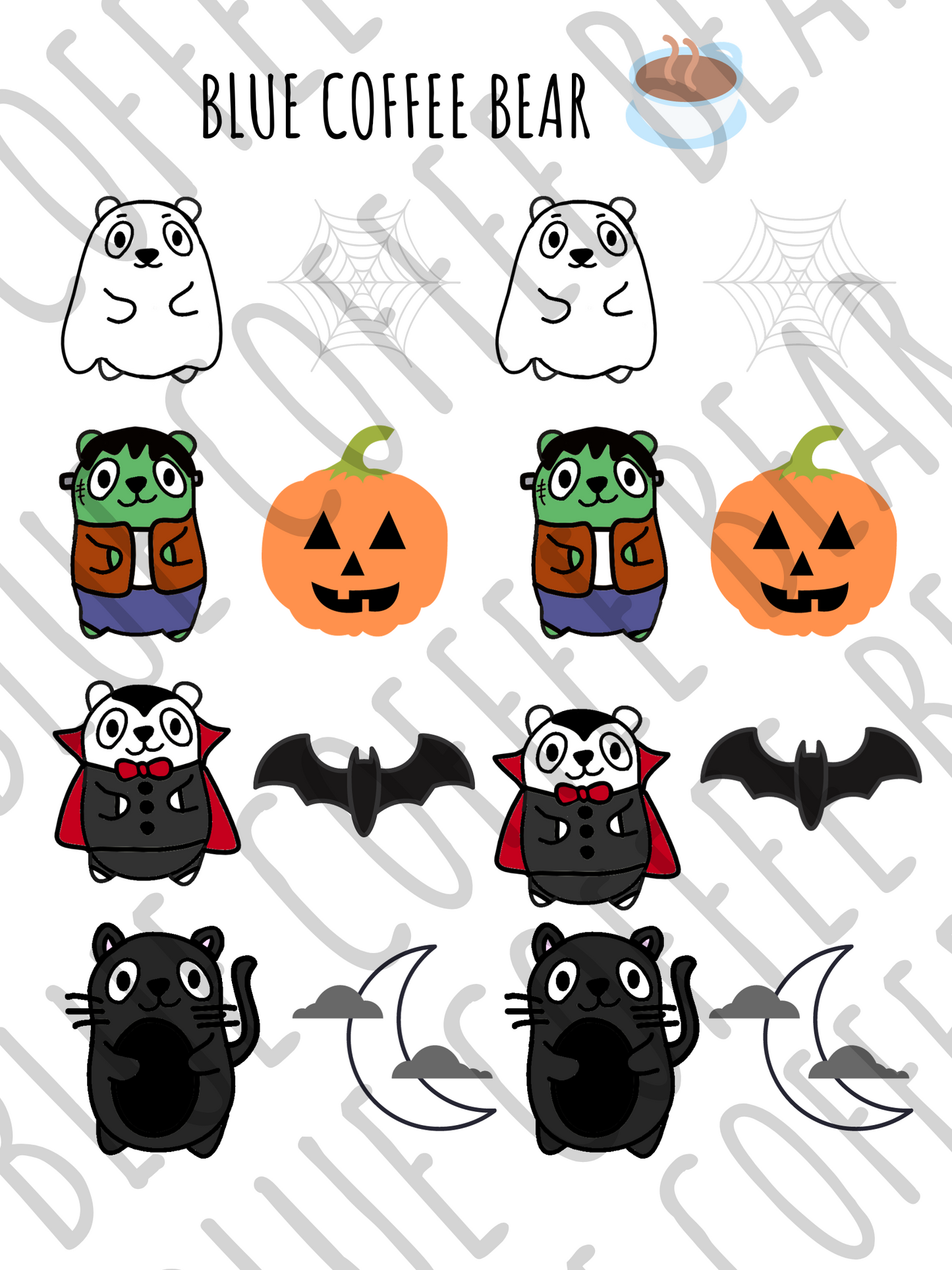 BlueCoffeeBear Halloween Stickers