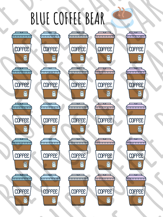 BlueCoffeeBear Coffee Cup Stickers