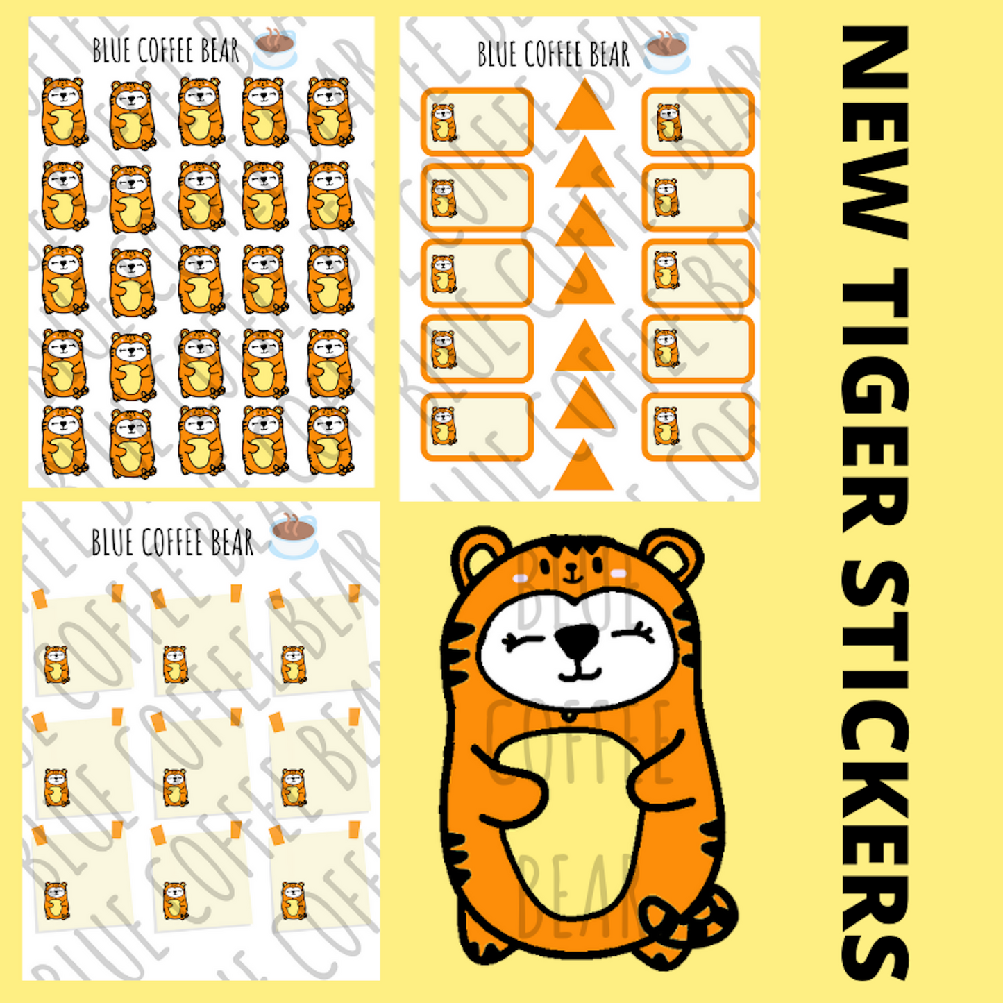 BlueCoffeeBear Mix and Match Tiger Stickers