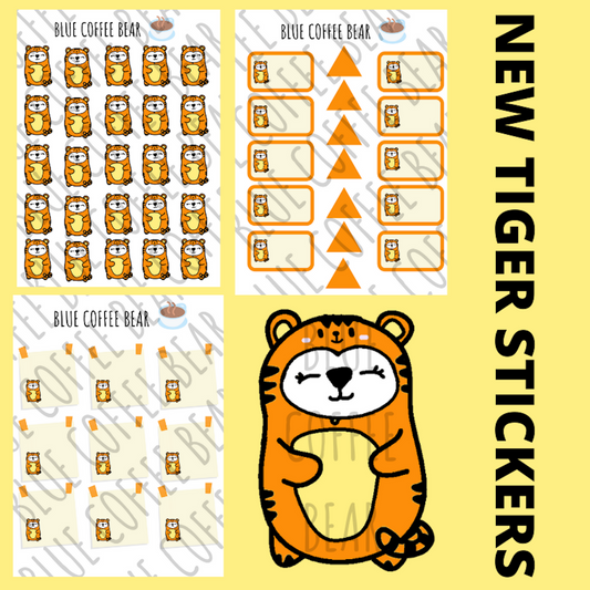 BlueCoffeeBear Mix and Match Tiger Stickers