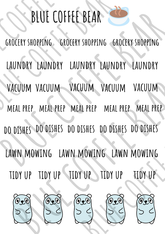 BlueCoffeeBear Chores Script Stickers