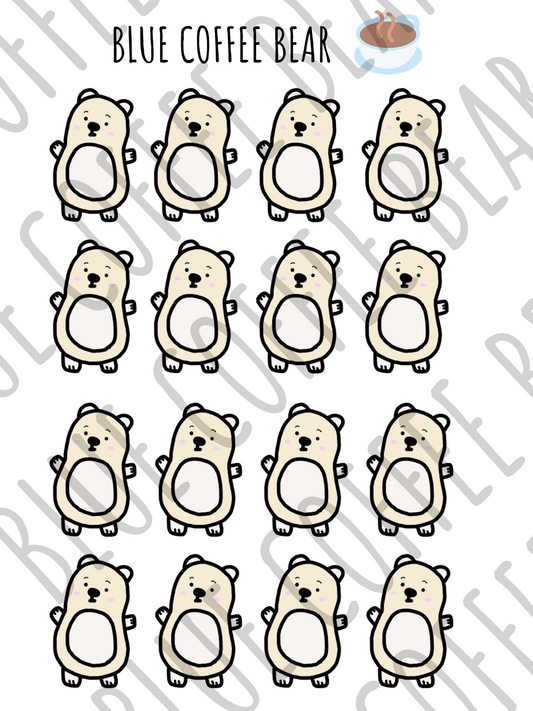 Tea Bear Stickers