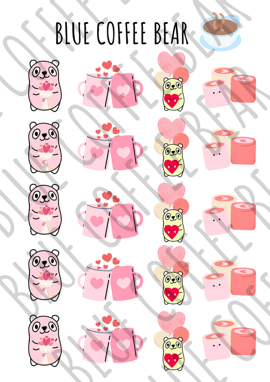 BlueCoffeeBear Valentine's Stickers