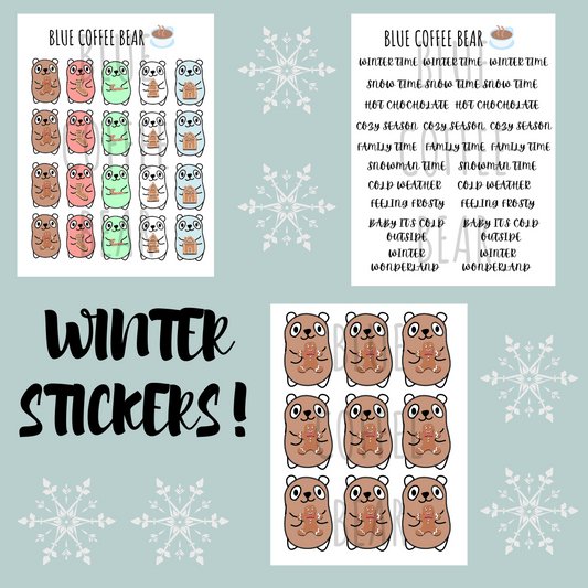 BlueCoffeeBear Winter Stickers